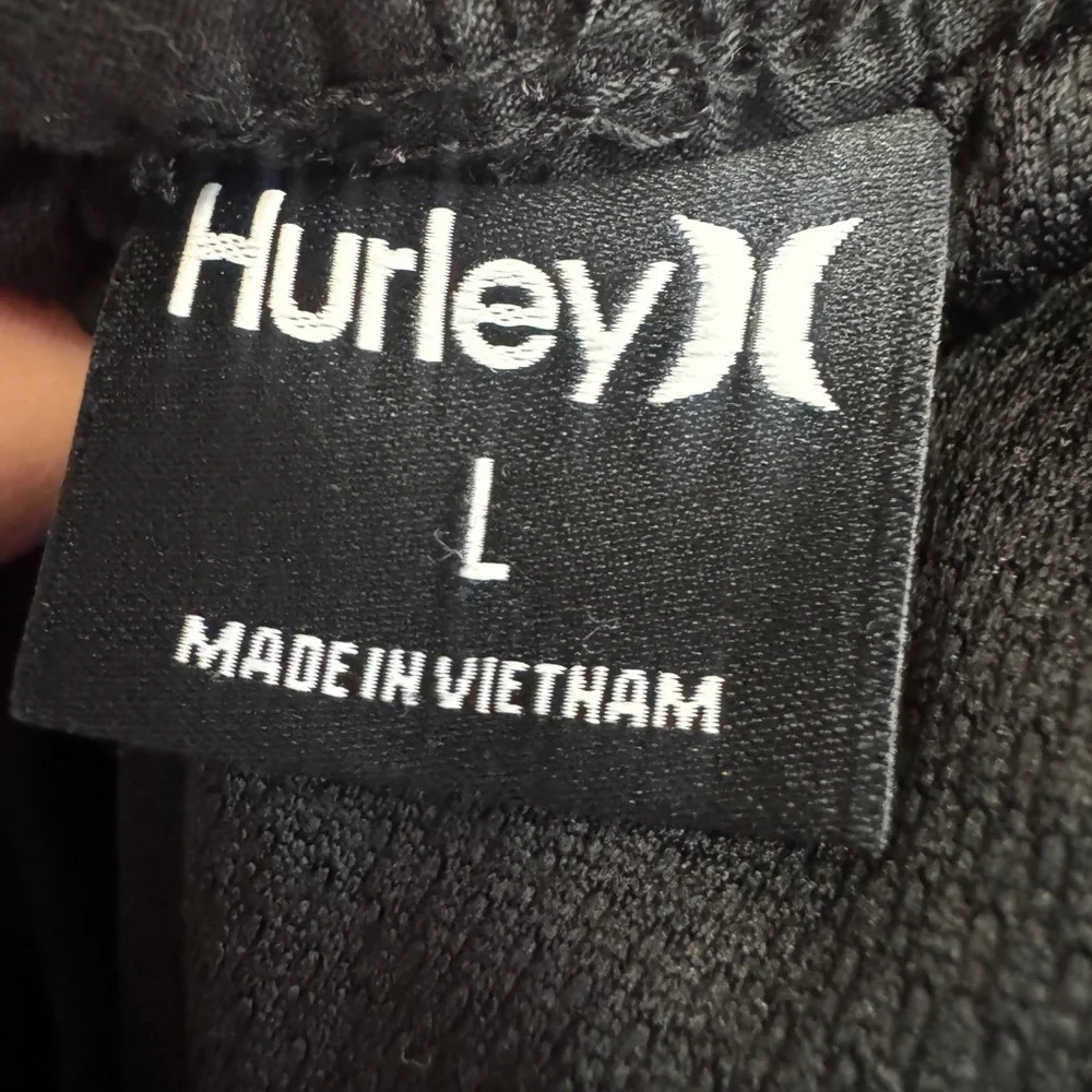 Hurley Black Swim Trunks with Blue, Green & Pink Logo